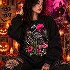 Skeleton Flamingo Graphic Tee Summerween Edgy Sweatshirt