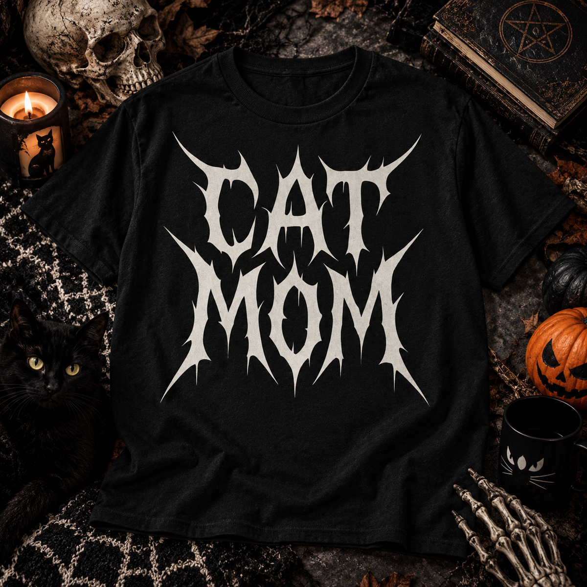 Heavy Metal Cat Mom Shirt, Edgy Goth Tee