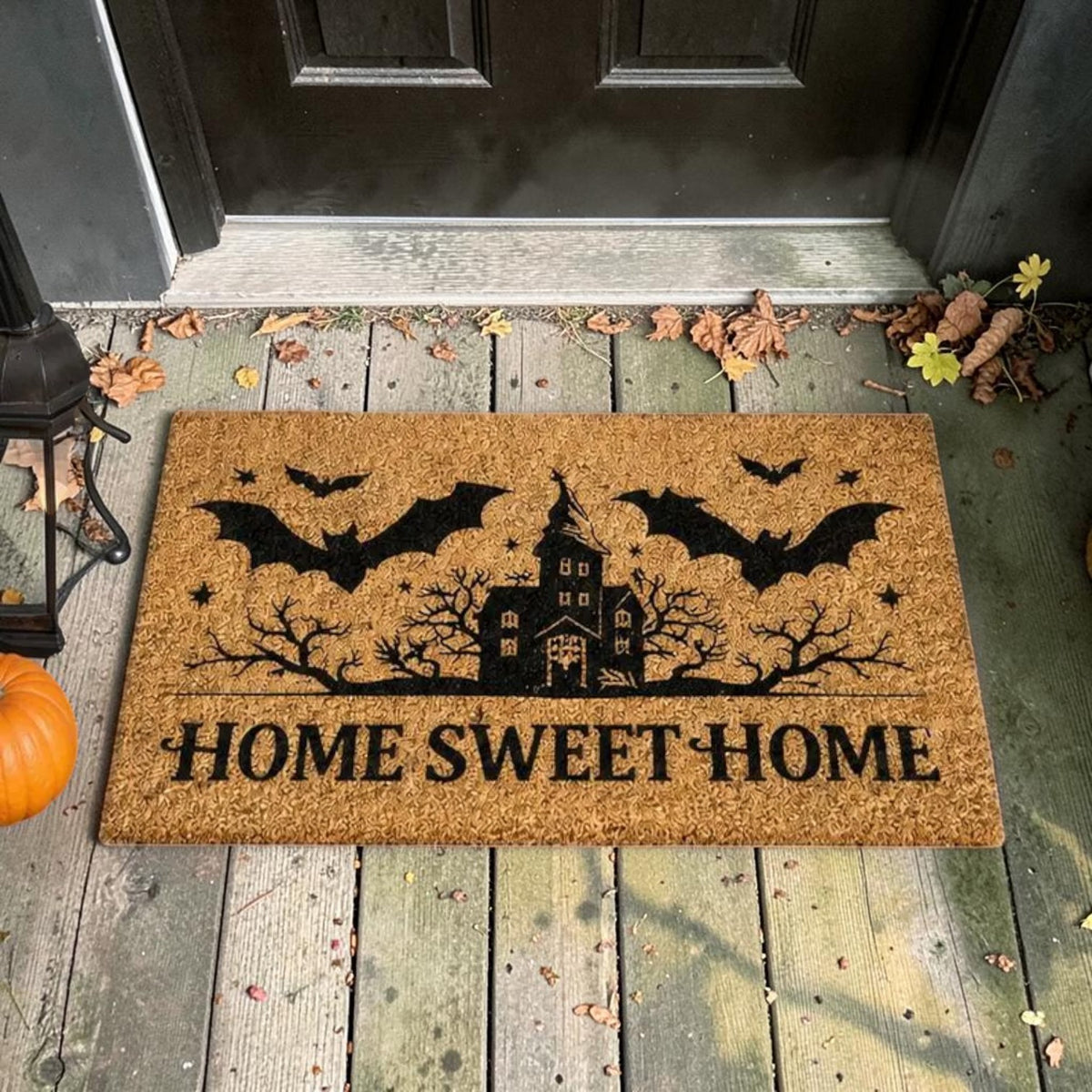 Gothic Haunted House Bats Home Sweet Home Fall Doormat