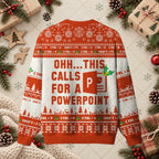 PowerPoint Presentation Funny Ugly Christmas Sweater - Corporate Office Humor Holiday Apparel