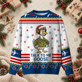 Talk To Me Goose Aviator Pilot Ugly Christmas Sweater