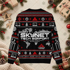 Skynet Tech Support Cyberdyne Ugly Christmas Sweater - Sci-Fi Geek Holiday Sweatshirt