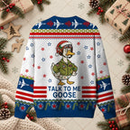 Talk To Me Goose Aviator Pilot Ugly Christmas Sweater