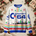 Commodore 64 Retro Computer Ugly Christmas Sweater - 8-Bit Gamer Holiday Shirt