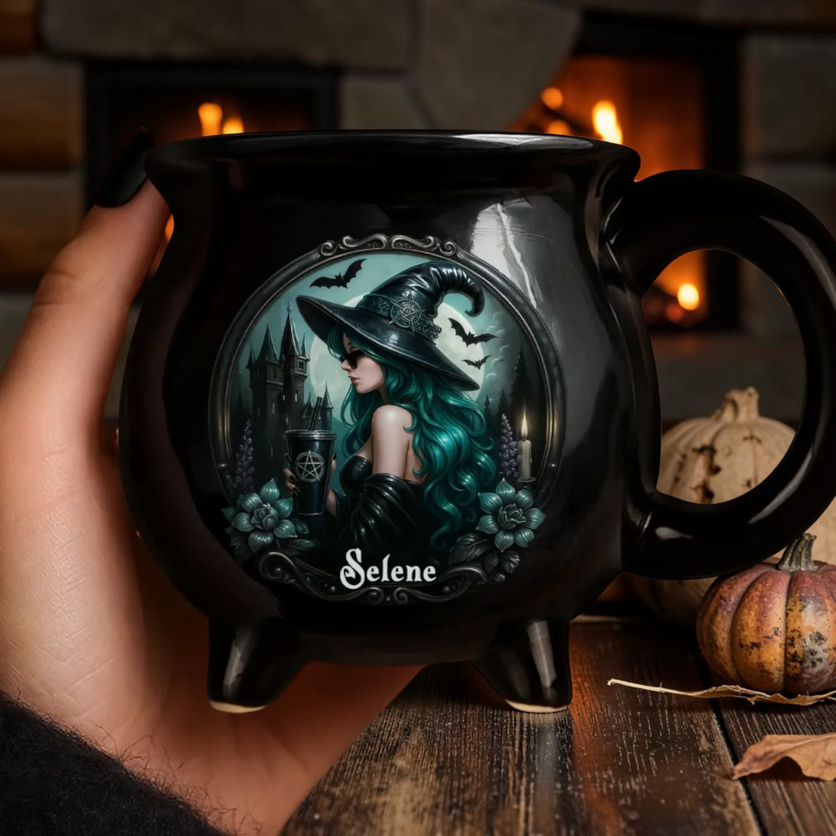 Personalized Witch Cauldron Mug Gothic Modern Witch Coffee Cup