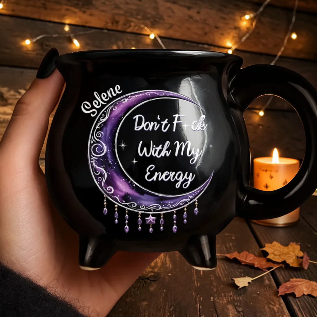 Personalized Witch Cauldron Mug Don't Mess With My Energy Cup
