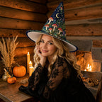 Dark Woodland Magic Mushroom and Starry Night Witch Hat