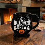 Halloween Brew Cauldron Mug Cute Black Witch Coffee Cup