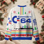 Commodore 64 Retro Computer Ugly Christmas Sweater - 8-Bit Gamer Holiday Shirt