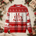 Le Tits Now Funny Ugly Christmas Sweater - Let It Snow Humor Holiday Sweatshirt