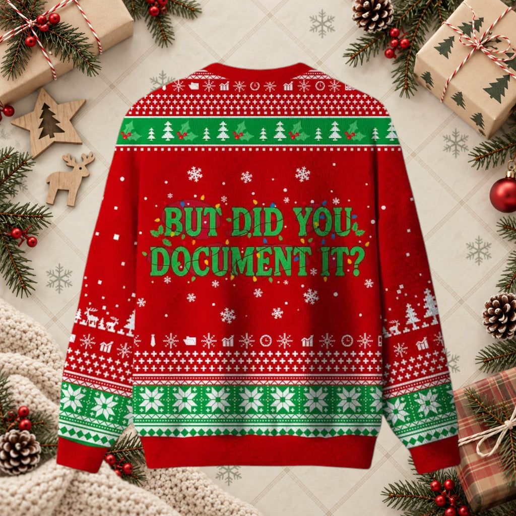 But Did You Document It Funny Office Christmas Sweater