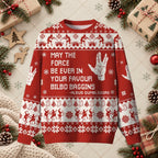 May The Force Bilbo Baggins Nerd Mashup Christmas Sweater