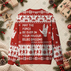 May The Force Bilbo Baggins Nerd Mashup Christmas Sweater