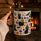 Faux Clay Black Cat Halloween Mug Spooky Witch Aesthetic Cup