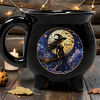 Personalized Stained Glass Witch Cauldron Mug Magical Gothic Cup