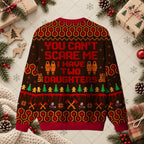 You Can't Scare Me Two Daughters Funny Christmas Sweater