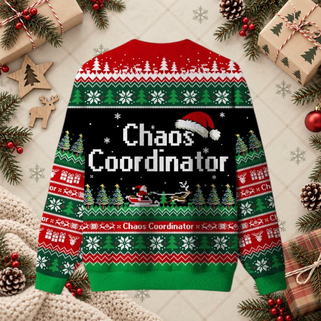 Chaos Coordinator Funny Mom Teacher Office Ugly Christmas Sweater
