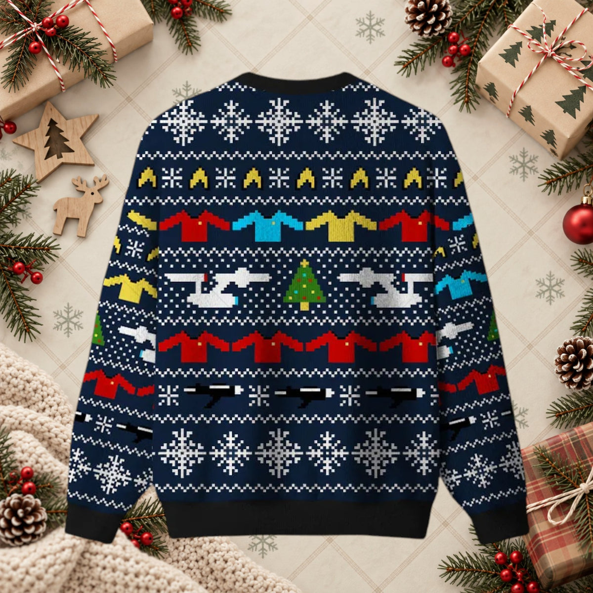 Merry Trekmas Sci-Fi Ugly Christmas Holiday Sweater