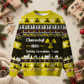 Chernobyl 1986 Safety Operations Team Yellow Ugly Christmas Sweater