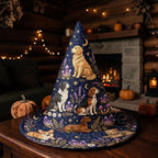 Dog Lovers Quilted Navy Blue Magic Witch Hat