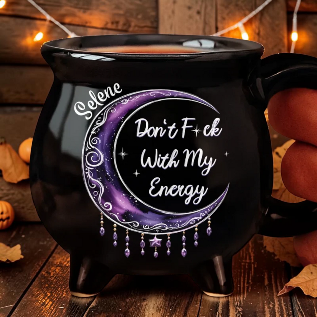 Personalized Witch Cauldron Mug Don't Mess With My Energy Cup