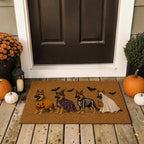 Cute German Shepherd Dogs In Halloween Costumes Welcome Doormat