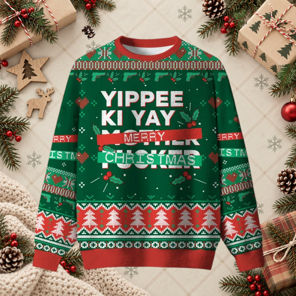 Yippee Ki Yay Merry Christmas Funny Action Movie Sweater