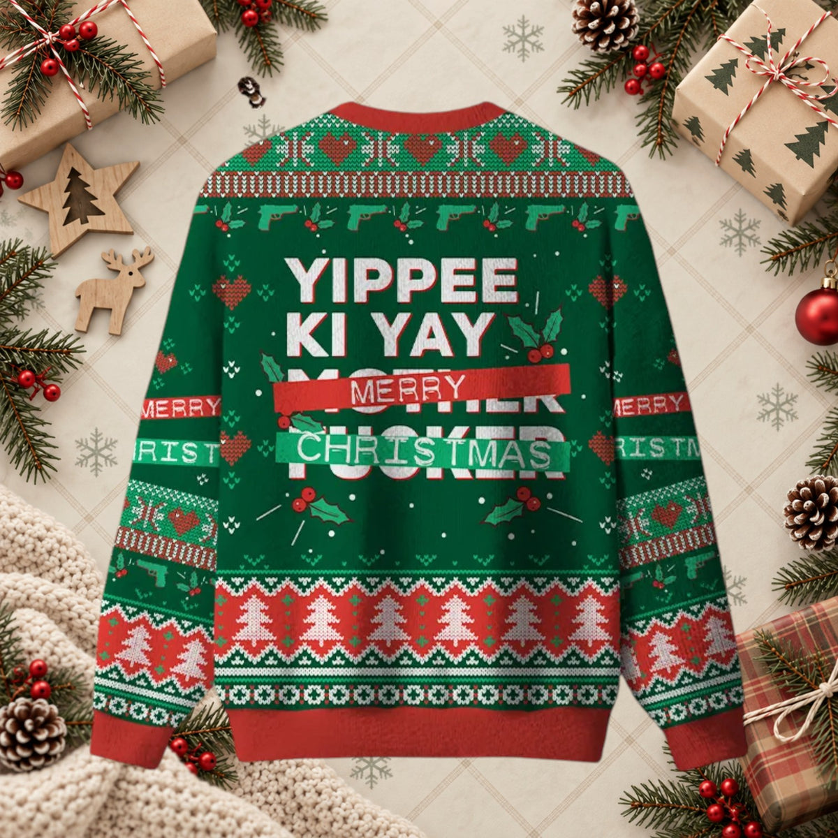 Yippee Ki Yay Merry Christmas Funny Action Movie Sweater