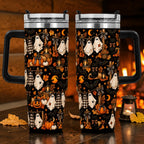 Cute Clothesline Ghosts Coffee Cup Cozy Fall Pattern Drinkware