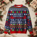 Merry Christmas Ya Filthy Animal Retro Movie Sweater