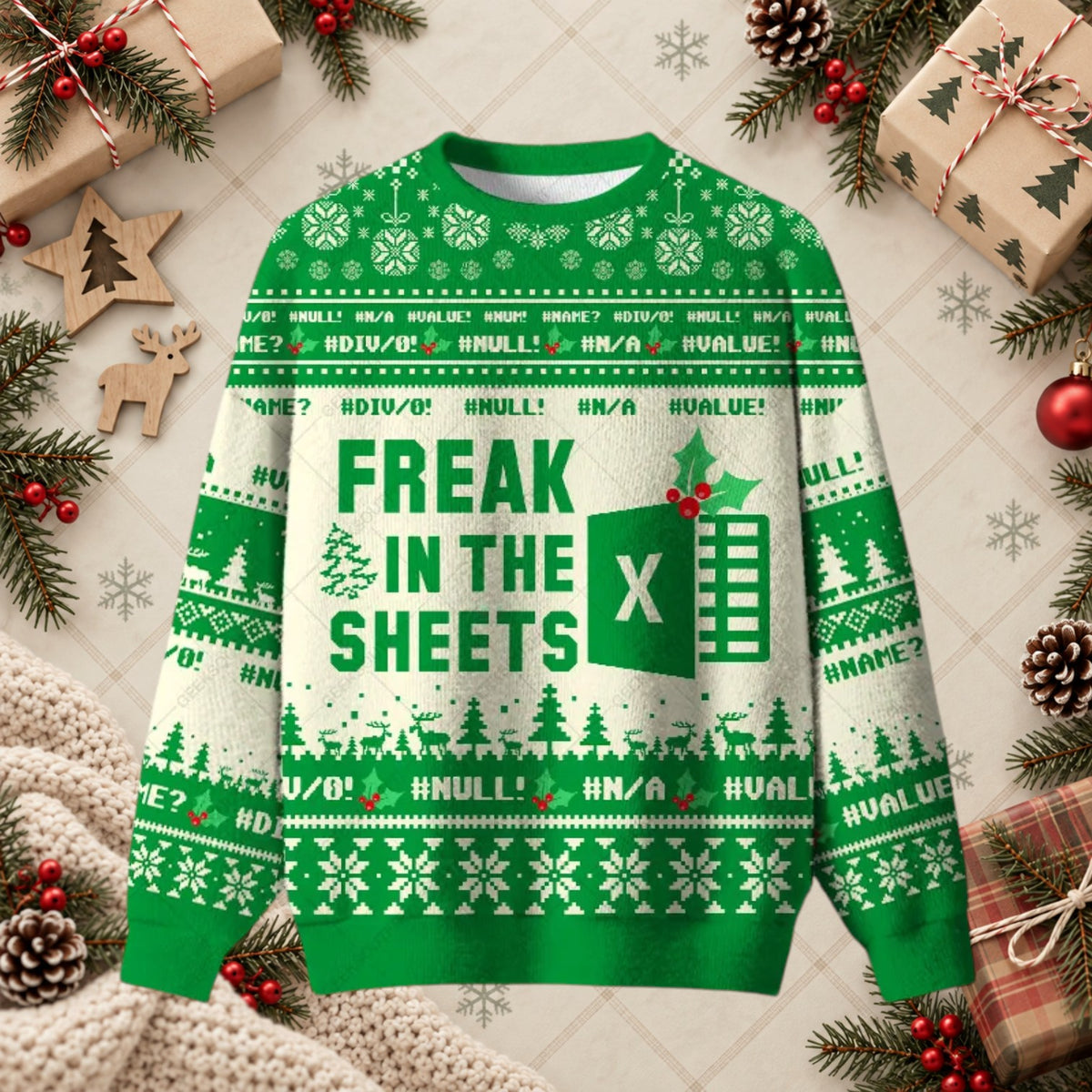 Freak In The Sheets Excel Office Funny Sweater