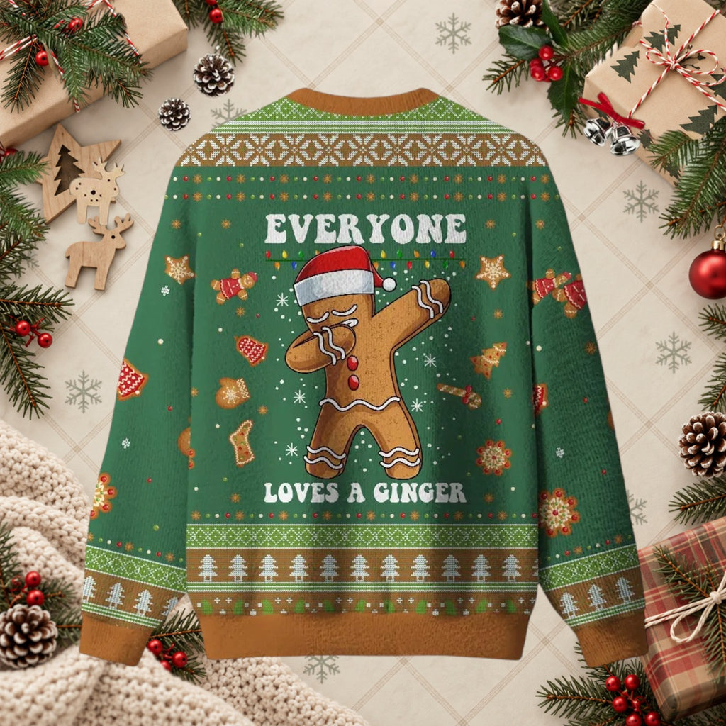 Everyone Loves A Ginger Dabbing Cookie Christmas Sweater