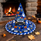 Personalized Blue Police Car and Ghost Kids Witch Hat