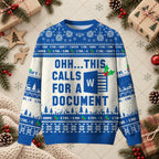 Word Document Funny Ugly Christmas Sweater - Writer & Office Worker Holiday Sweatshirt