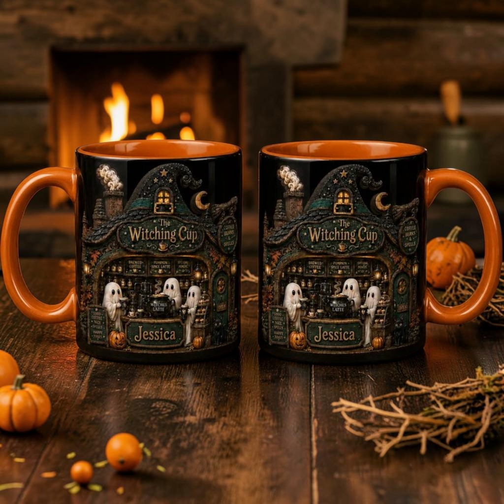 Personalized Halloween Ghost Mug The Witching Cup Coffee Cafe
