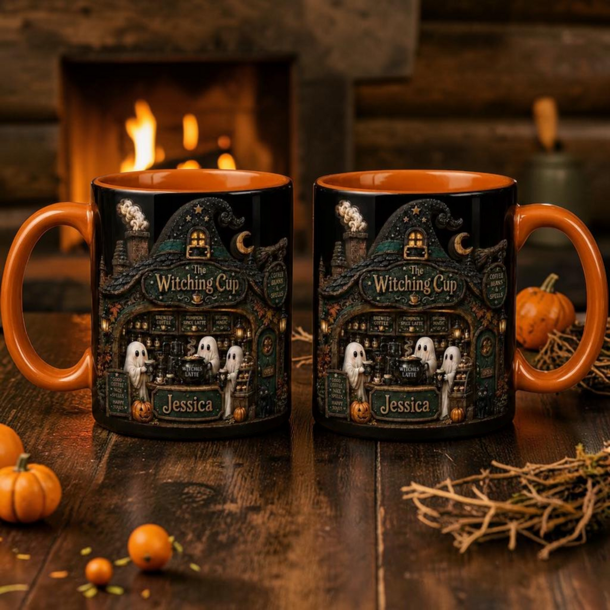 Personalized Halloween Ghost Mug The Witching Cup Coffee Cafe