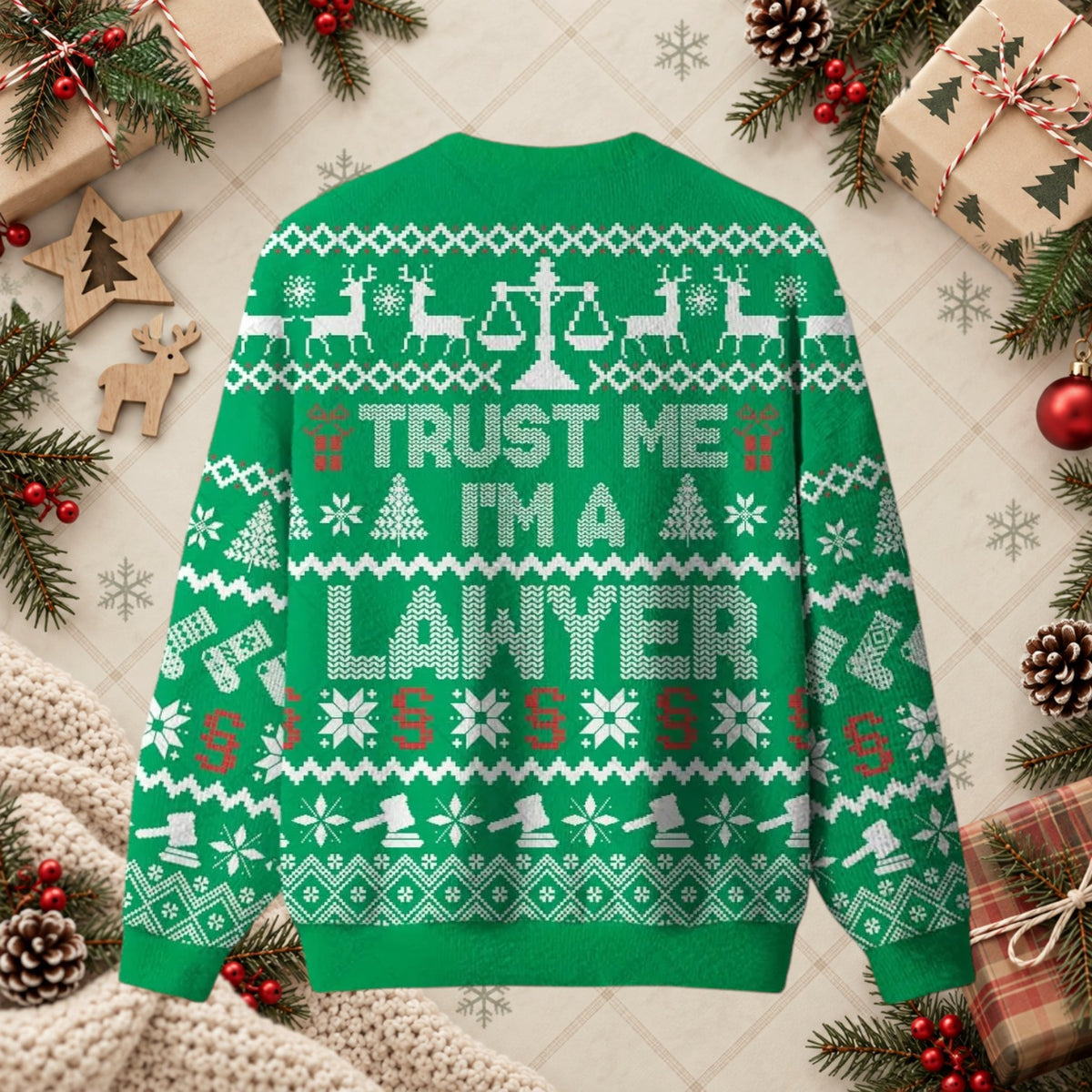 Trust Me I'm A Lawyer Funny Christmas Holiday Sweater