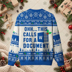 Word Document Funny Ugly Christmas Sweater - Writer & Office Worker Holiday Sweatshirt