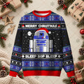 Merry Christmas Bleep Bop Robot Sci-Fi Ugly Holiday Sweater