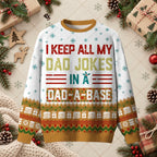 Dad Jokes In A Database Funny IT Christmas Sweater