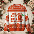 PowerPoint Presentation Funny Ugly Christmas Sweater - Corporate Office Humor Holiday Apparel