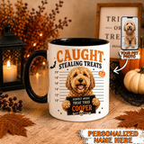 Custom Pet Photo Mug Funny Caught Stealing Treats Dog Cup