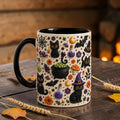 Faux Clay Black Cat Halloween Mug Spooky Witch Aesthetic Cup