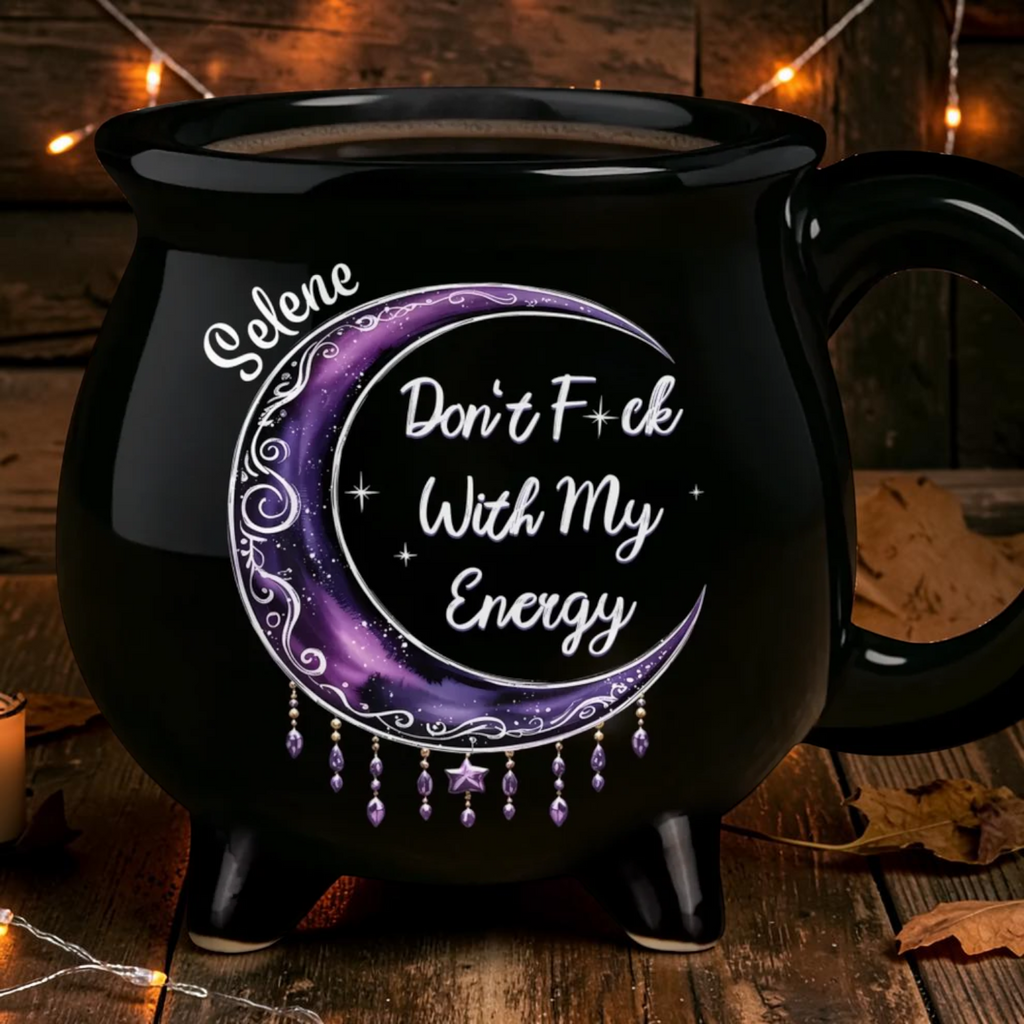 Personalized Witch Cauldron Mug Don't Mess With My Energy Cup