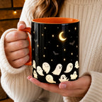 Spooky Starry Night Ghost Tumbler Cute Fall Coffee Mug