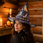 Dog Lovers Quilted Navy Blue Magic Witch Hat