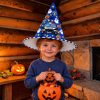 Personalized Blue Police Car and Ghost Kids Witch Hat