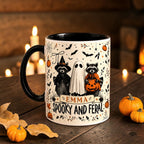 Personalized Spooky and Feral Mug Funny Raccoon Halloween Cup