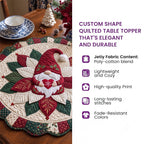 Snowman Peppermint Joy Custom Shape Quilted Table Topper