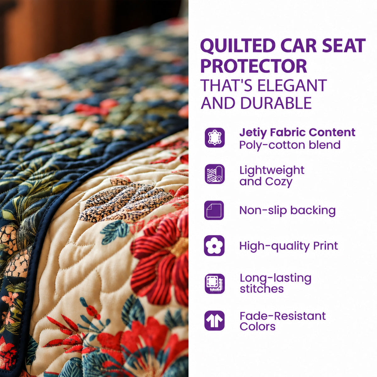 Santa Claus Velvet Suit Belt Quilted Car Seat Protector
